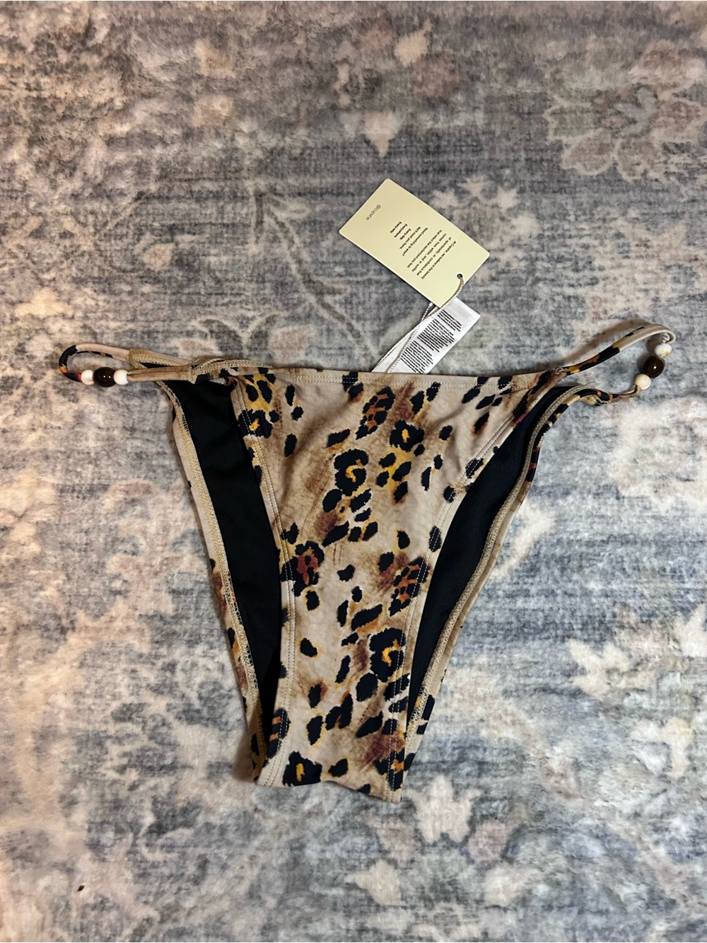 Cupshe Leopard Print Swim Bottoms in Tan and Black